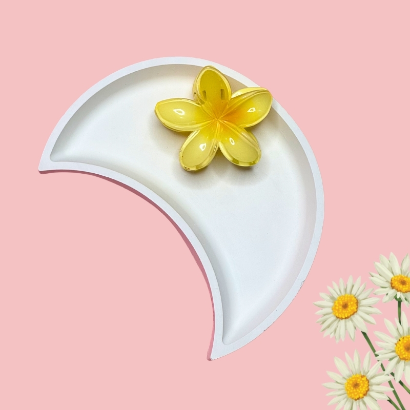 Stylish Glossy Large Floral Hair Claw Clips PACK of 3 Hair Clip - Image 3