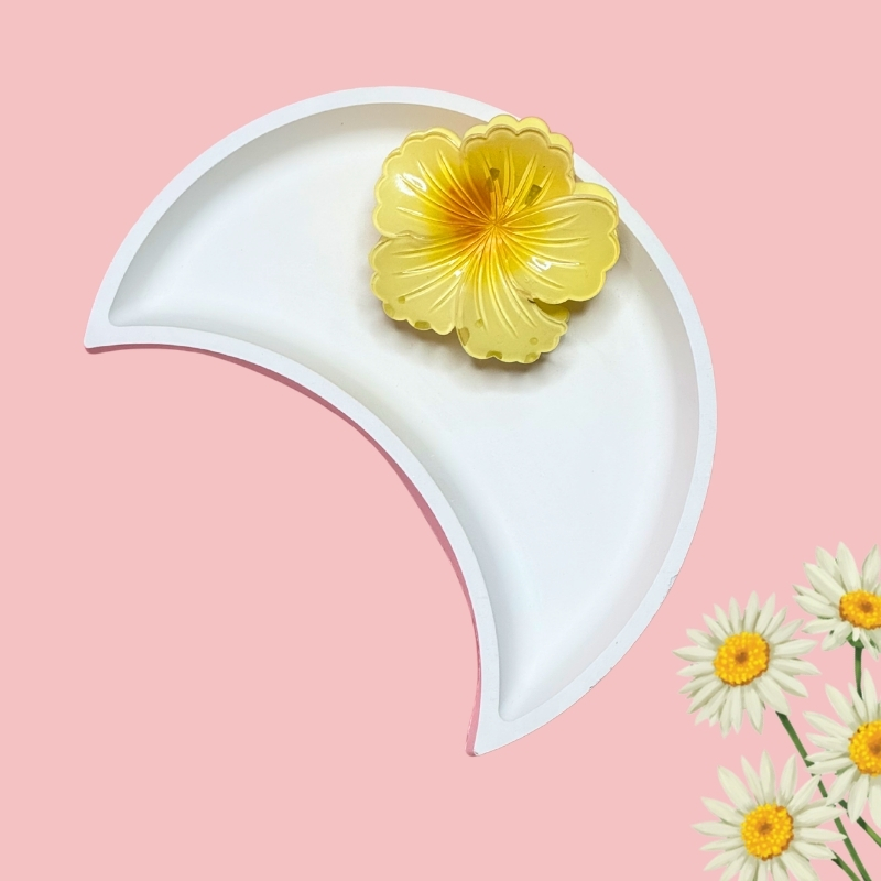 Stylish Hibiscus Floral Hair Claw Clips PACK of 3 Hair Clip - Image 6