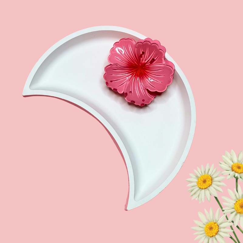 Stylish Hibiscus Floral Hair Claw Clips PACK of 3 Hair Clip - Image 7