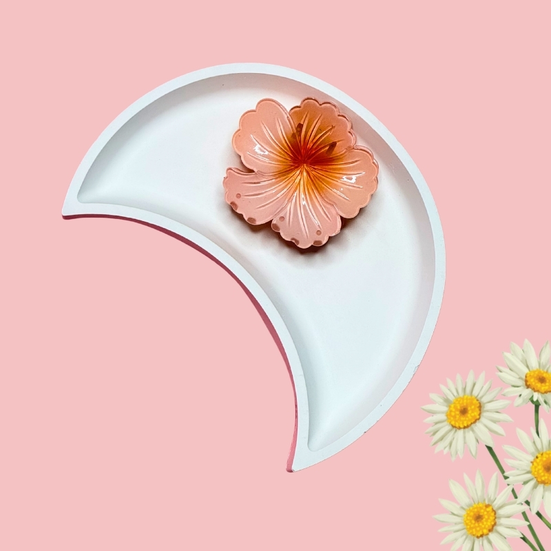 Stylish Hibiscus Floral Hair Claw Clips PACK of 3 Hair Clip - Image 2