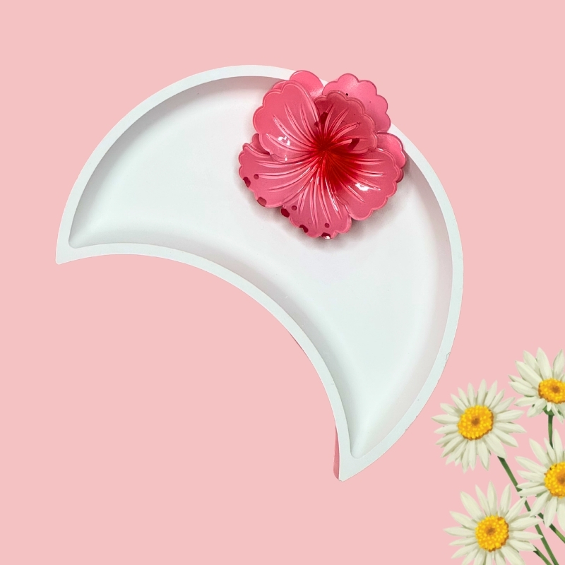 Stylish Hibiscus Floral Hair Claw Clips PACK of 3 Hair Clip - Image 4