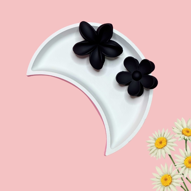 Stylish Matte 2 Type Floral Hair Claw Clips PACK of 2 Hair Clip - Image 5
