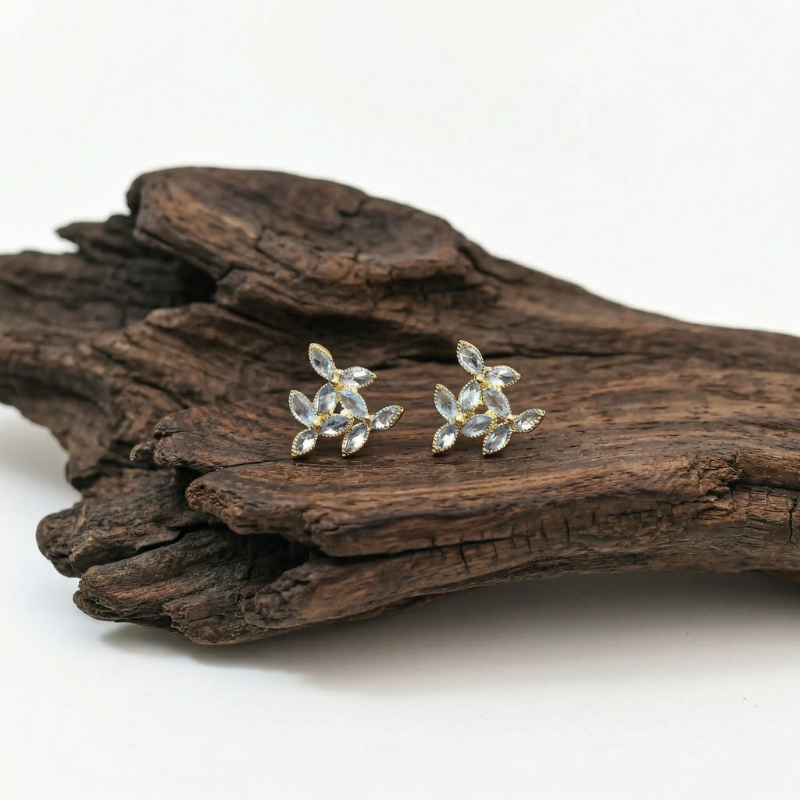 Luminous Crystal Marquise Cluster Studs