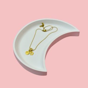 Dainty Gold Floral & Textured Coin Pendant Necklace