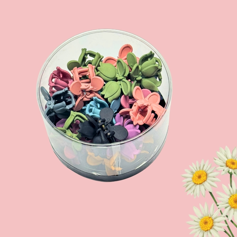 Matte Tulip Bow Mini Claw Clips - Assorted Box Set - Image 2