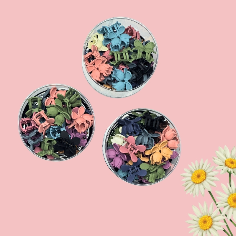 Matte Tulip Bow Mini Claw Clips - Assorted Box Set - Image 3