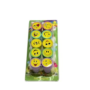 10-Piece Pastel Emoji Smiley Face Mini Stamp Set