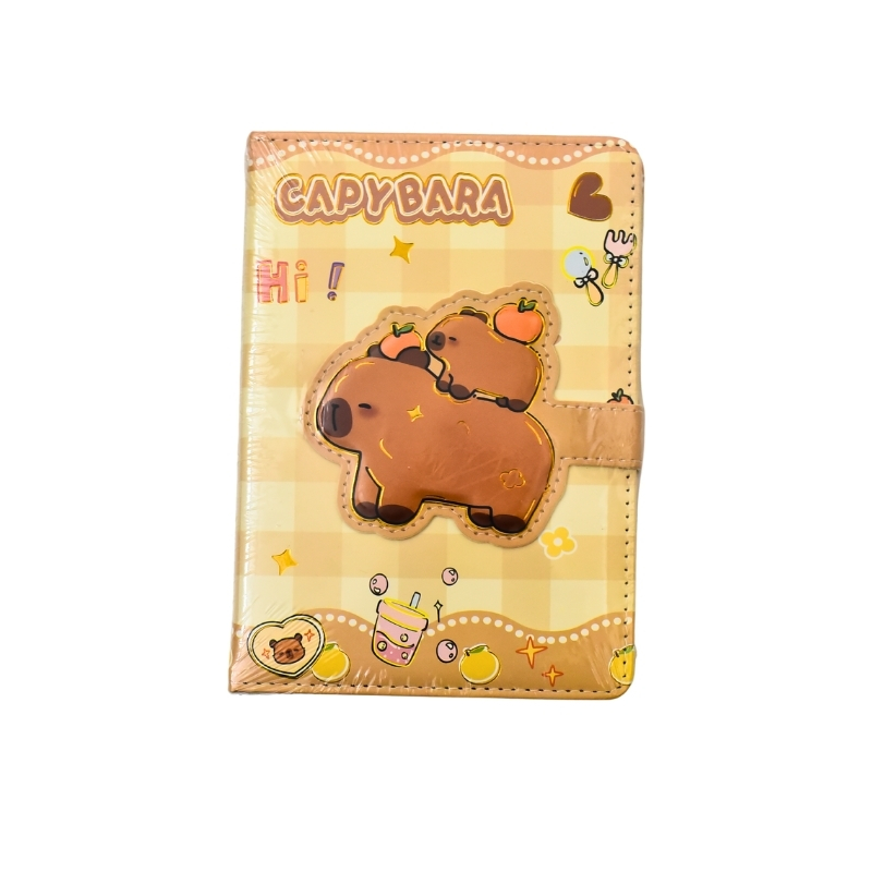 Kawaii Capybara Magnetic Closure PU Leather Diary & Notebook