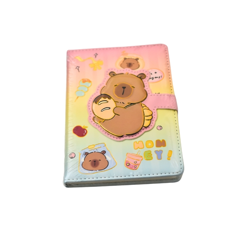 Kawaii Capybara Magnetic Closure PU Leather Diary & Notebook - Image 2
