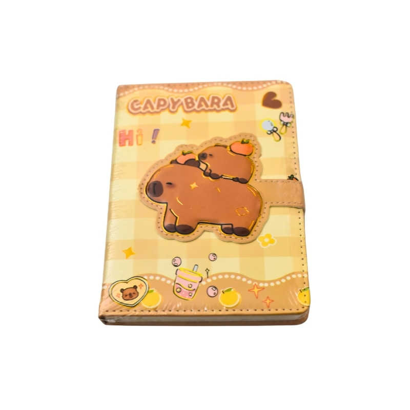 Kawaii Capybara Magnetic Closure PU Leather Diary & Notebook - Image 2