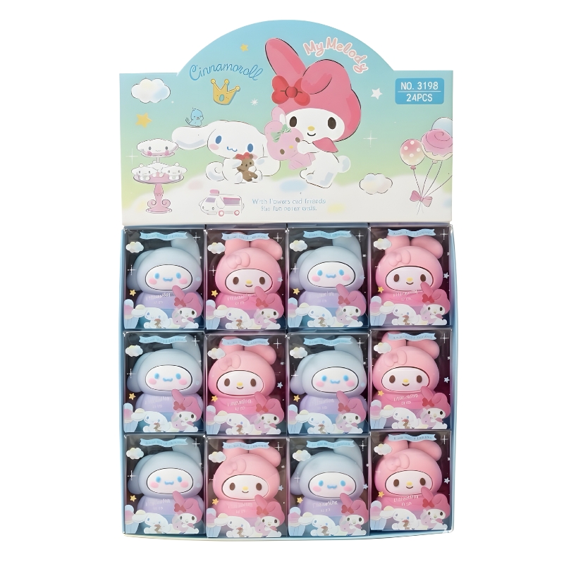 Sanrio 2-in-1 Pencil Sharpener & Eraser - My Melody & Cinnamoroll (Per Piece)