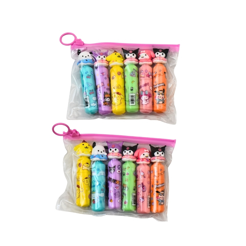 Kawaii Sanrio Characters 3D Topper Highlighter Set - 6 Color Pack - Image 2