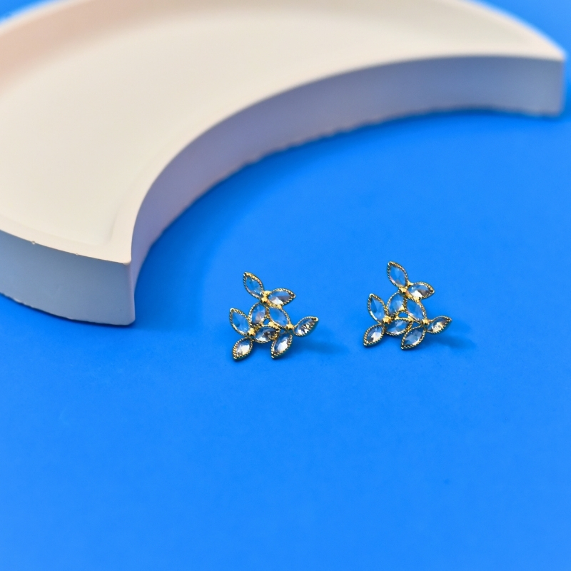 Luminous Crystal Marquise Cluster Studs