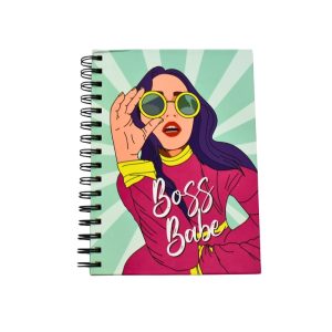 "Boss Babe" Retro Pop Art Spiral Notebook & Journal