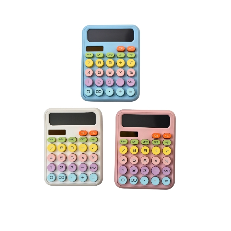 Pastel Typewriter Style Desktop Calculator with Round Keys (Per Piece)