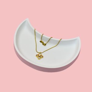 Luminous Crystal Clover Gold Pendant Necklace