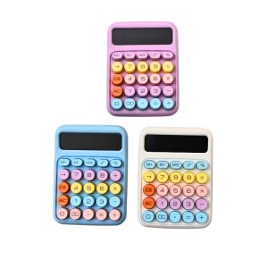 Pastel Typewriter Style Desktop Calculator with Round Keys